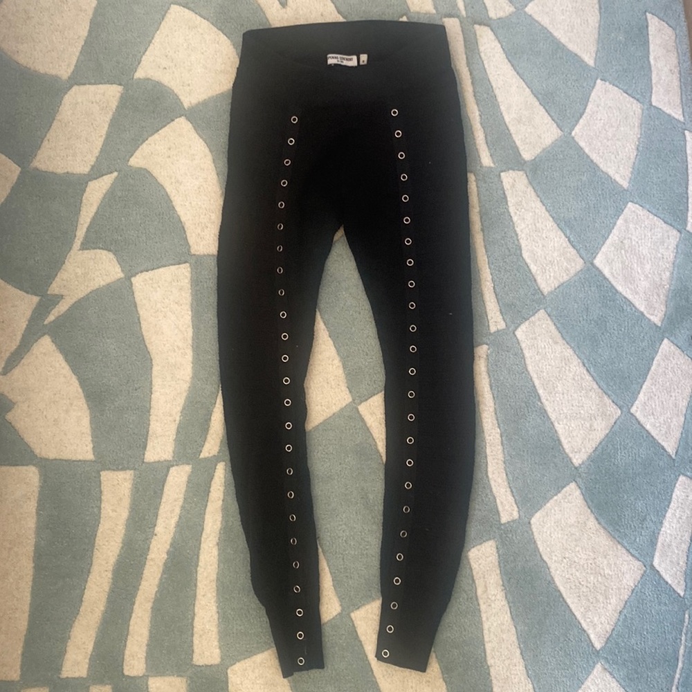 OPENING CEREMONY black knitted snap leggings